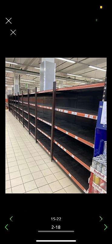 Витрины: Витрины, стеллажи, полки торговые металлические б/у, полка магазинная — 21