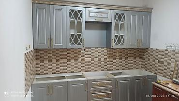 Sifarişlə mətbəx mebeli: Sifarişlə mətbəx dəsti, Özü çəkən petlələr, Mat laminat, Kredit yoxdur, Pulsuz çatdırılma — 30