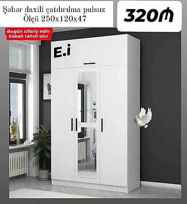 Yeni, 3 qapılı, Güzgülü, Ağ, Açılan, Düz dolab lalafo.az -da Yeni, 3 qapılı, Güzgülü, Ağ, Açılan, Düz dolab
