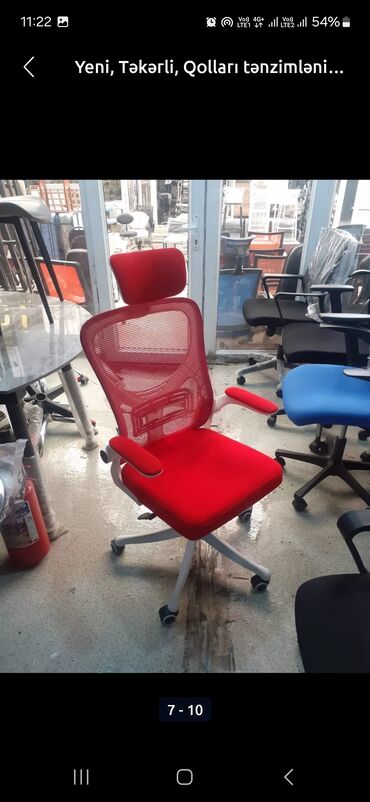 Ofis və oyun kresloları: Yeni, Təkərli, Qolları tənzimlənmir, Parça — 14