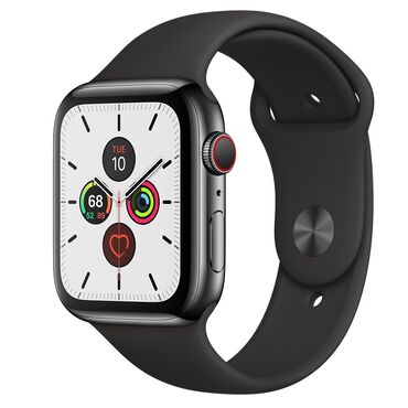 комплект часы: Apple Watch Series 5 LTE+GPS 44mm Цвет: Space Gray Состояние идеальное