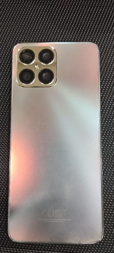 телефон fly e: Honor X8, 128 ГБ, цвет - Серебристый, Битый, Сенсорный, Отпечаток пальца