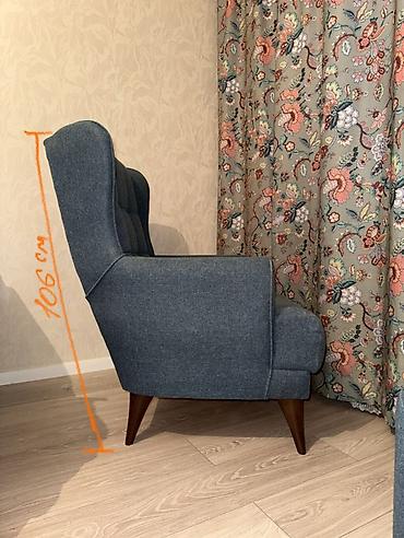 Мягкие кресла: Кресло с подставкой-пуфом - Стиль: «ушастик» с высокой поддержкой — 3