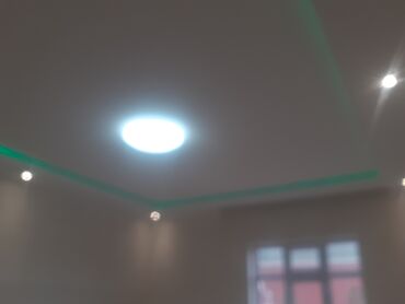 Tavan işləri: Gips karton asma tavan işi - Otaqlar üçün modern iki səviyyəli asma — 8