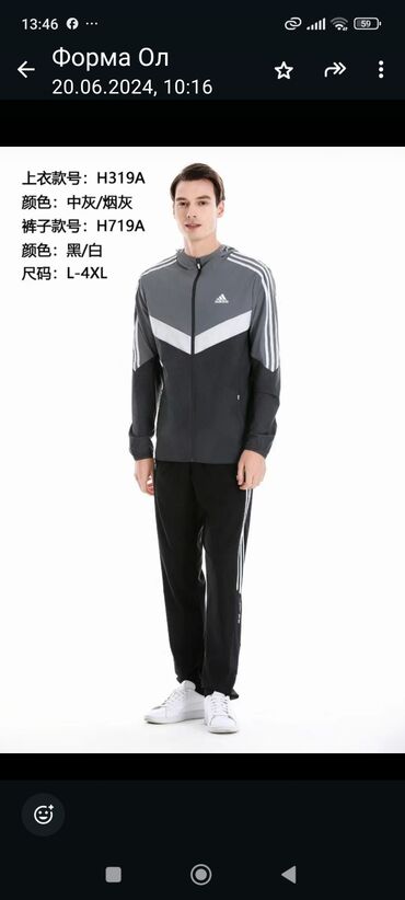 костюмы на новый год: Мужской костюм, XL (EU 42), Adidas, Новый, цвет - Серый, Самовывоз, Платная доставка