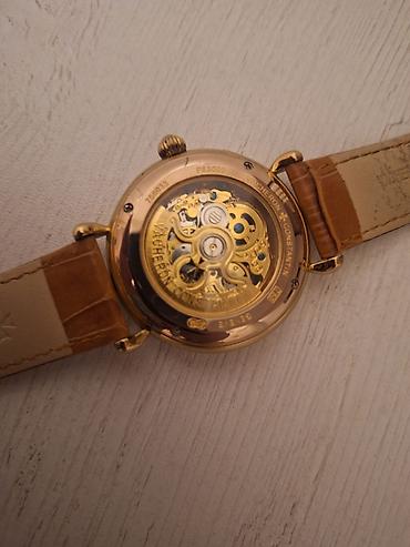 deri sumka: Vacheron Constantin mexaniki qol saatı – skeleton dizaynlı, qızılı ton — 3