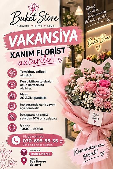 səyyar satıcı: Florist, Qadın, Təcrübəsiz — 1