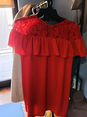 Haljine: Crvena haljina sa čipkom i karnerom - Elegantna koktel/večernja — 6