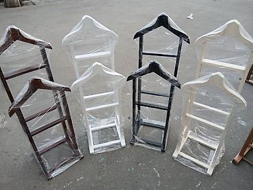 dəm qaşığı: Taxta geyim dayağı (valet stand) - Material: təbii ağac, hamar — 7