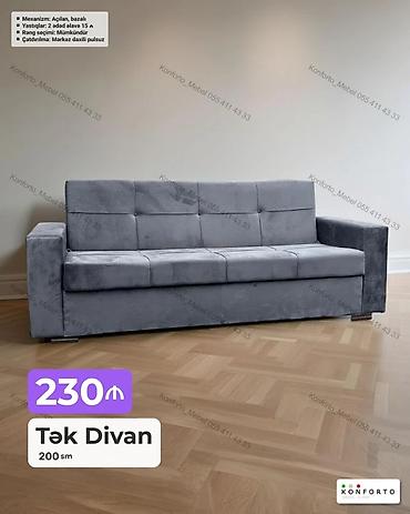 Ev və bağ: Tək divan – 200 sm - Rəng seçimi mümkündür - Mexanizm: açılan, bazalı — 1