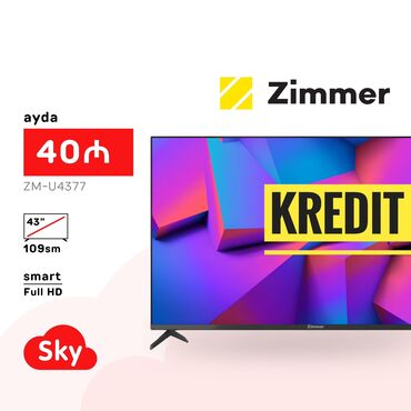 sony televizorlari: Новый Телевизор Zimmer 43" FHD (1920x1080), Бесплатная доставка