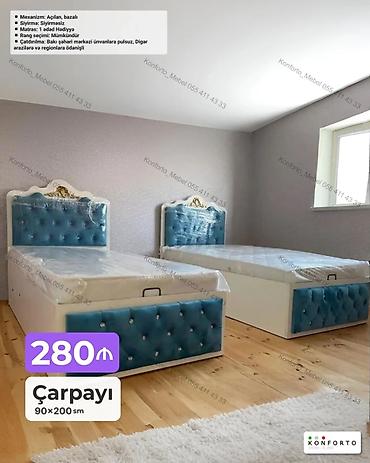 Ev və bağ: Məhsul: Açılan, bazalı çarpayı Ölçü: 90×200 sm Xüsusiyyətlər: - — 1