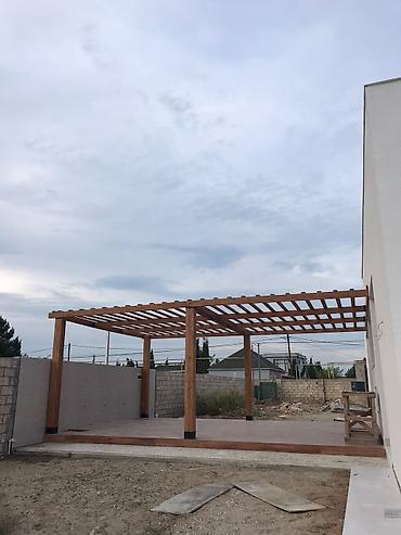Digər bağ, çöl mebeli: Açıq hava məkanı üçün taxta pergola və terras -Ölçü 6x4 metr - — 1