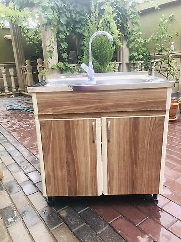 Кухонные шкафы: Mətbəx üçün paslanmayan polad lavabo və alt dolab komplekti - Üst — 5
