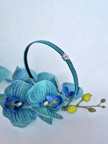 Saç aksesuarları: Zərif daşlarla bəzədilmiş saç lentləri/çarqa - Model: nazik, elastik — 8