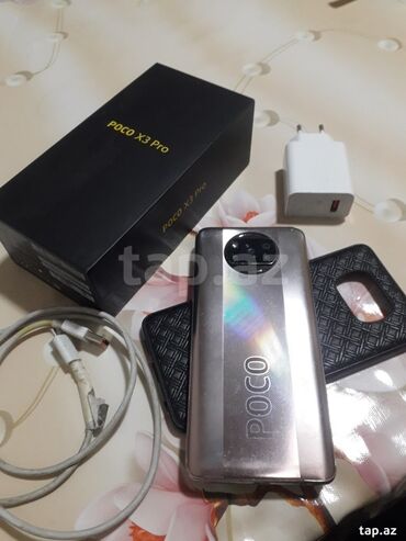 bərdə telefon: Poco X3 Pro, 128 GB, rəng - Qızılı, Sensor, Face ID