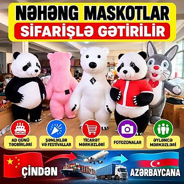 saxta baba kostyumu: Nəhəng maskot kuklaları – sifarişlə gətirilir! • Modellər: panda, ağ — 1