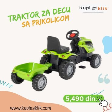 Sve za dečije igralište: Dečiji traktor sa prikolicom – pedalan - Dizajniran za vožnju na — 10
