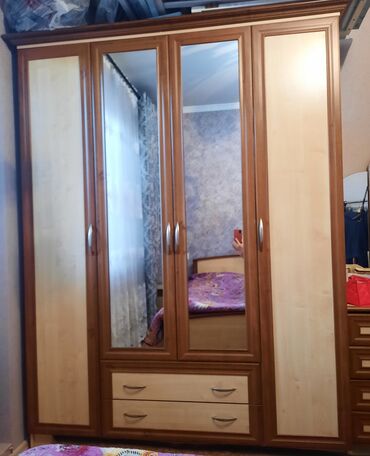кровать комплект: Уктоочу бөлмө гарнитуру, Колдонулган, Матрас, Комод, Эки кишилик керебет, Өзү алып кетүү