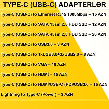 display: Adapterlər/Konverterlər (Çeviricilər) ⭐AV to VGA – 15 AZN ⭐AV to HDMİ — 6