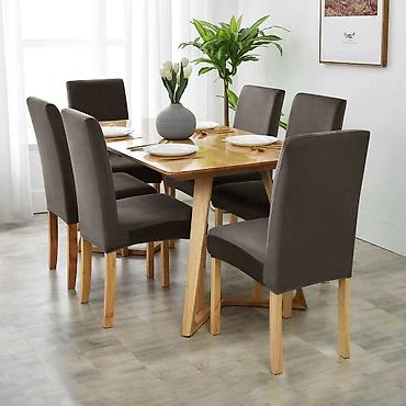 Ostali nameštaj: 🍃Navlake za stolice🍃 🍃Paket sadrži 6 komada 🍃Materijal-pliš 🍃Dostupne — 9