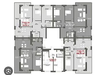 квартиры новостройки: 3 комнаты, 131 м², Элитка, 3 этаж, ПСО (под самоотделку) — 3