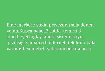ecemide kiraye evler 2022: Binə 3 otaqlı, 85 kv. m, Kredit var, Yeni təmirli