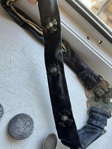curren saat orjinal: 18 esr gümüş kəmər - Material: qara dəri qayış üzərində gümüş — 4