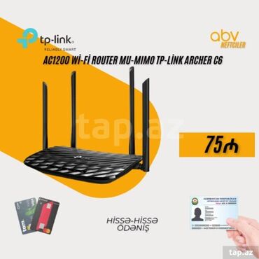 полароид 1000: AC1200 Wi-Fi Router TP-Link Archer C6Hörmətli müştərilərimiz, bənzərli