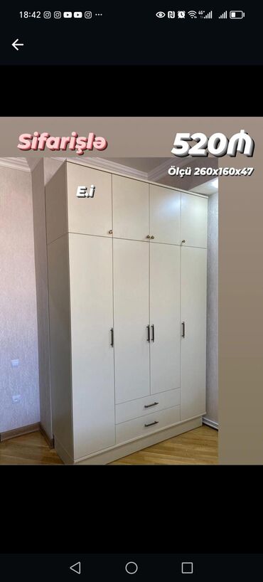 Dolablar: Yeni, Kupe, 5 qapı Düz dolab, Dolab-asılqan, Azərbaycan — 19