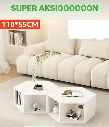 jisk sto: Moderan set klub-stolova – heksagonalni dizajn sa otvorenim policama — 1