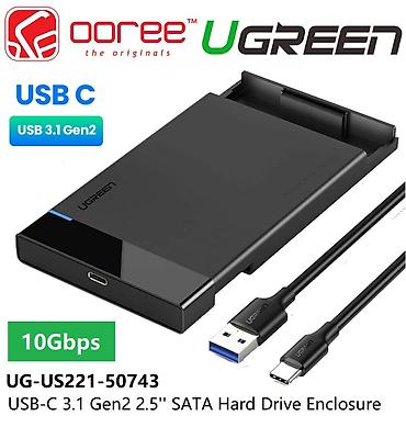 orico hdd box: UGREEN USB-C 3.1 Gen2 2.5" SATA Hard Drive Enclosure (Model — 1