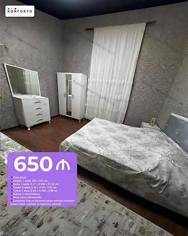 Yataq Dəsti – KONFORTO Komplekt: - Çarpayı: 1 ədəd, 160 × 200 sm -