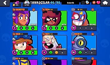 Kolleksiya kartları: Brawl Stars oyun hesabı - Profil: “KARA \ güclü”, ID etiketi — 19