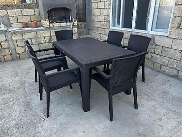 Bağ, çöl masa və oturacaq dəstləri: Yeni, Dördbucaq masa, 4 stul, Açılan, Stullar ilə, Plastik, Türkiyə — 9