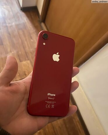 Apple iPhone: IPhone Xr, Б/у, 128 ГБ, Красный, Наушники, Зарядное устройство, Защитное стекло, 80 %