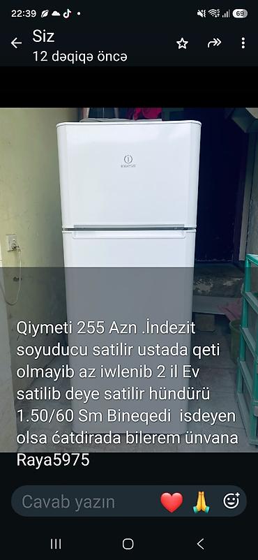 ventilyatorlar satisi: İndesit iki kameralı soyuducu - Marka/model: Indesit - Rəng: ağ - — 1