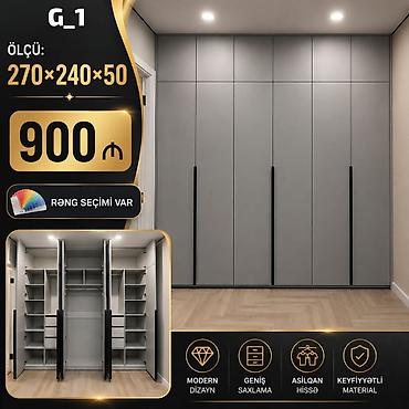 qapi sifarisi: G_1 model qarderob şkafı Ölçü: 270×240×50 sm Qiymət: 900 ₼ Rəng — 1
