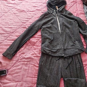 Kişi geyimləri: Adidas idman dəsti – kapüşonlu jaket + şalvar - Rəng: tünd boz — 2