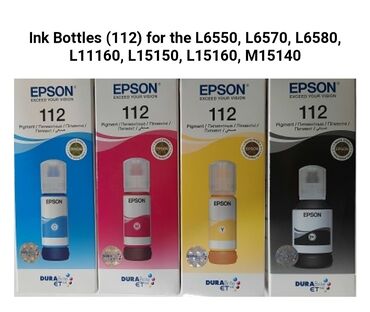 Printerlər: Epson 112 nomreli rengleri L11160, L15150, L15160, L6550 Tezedir. 1