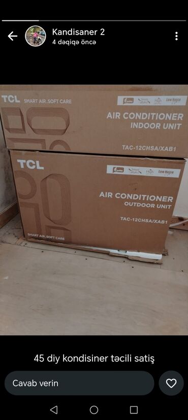 Kompüter, noutbuk və planşetlər: Kondisioner TCL, Yeni, 100-dən çox kv. m, Kredit yoxdur