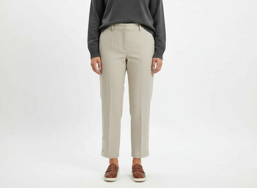 lenar plus spodnie: Material trousers for women, size 2XL