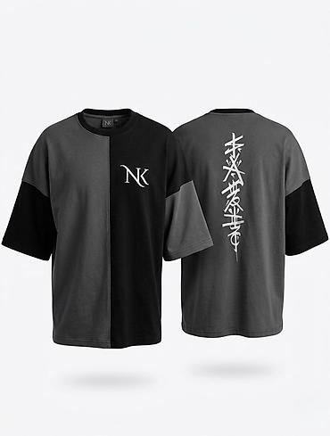 xiaomi smart saat: NK loqolu unisex T‑shirtlər (2 model) Model 1: Ağ/qaralı haşiyəli — 4