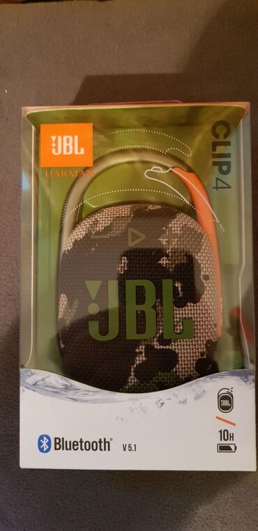 музыкальный апарат: Портативная колонка JBL CLIP 4 Portable Mini Bluetooth Speaker Black (