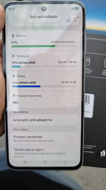 samsung telofon: Samsung Galaxy A56, 128 GB, rəng - Boz, Barmaq izi — 5