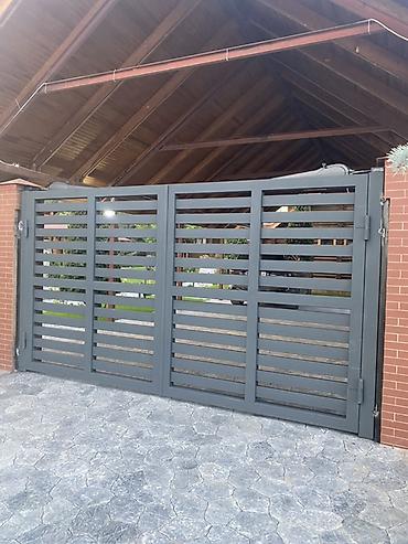 Откатные ворота: Откатные ворота из сэндвич‑панелей с автоматикой - Полотно — 66