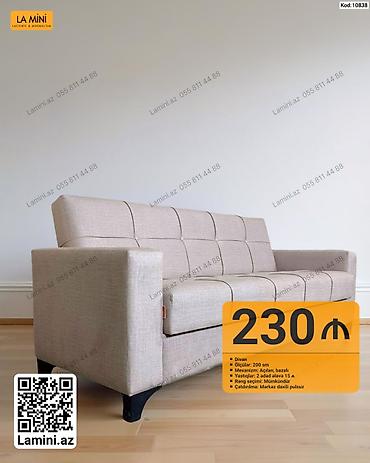Məhsul: Divan - Ölçü: 200 sm - Mexanizm: Açılan, baza ilə -