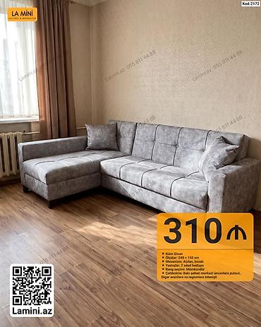 Künc divan – Kod: 2172 - Ölçülər: 240 × 150 sm - Mexanizm: açılan