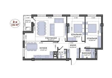 жк кремлевский бишкек: 2 комнаты, 76 м², Ата-Тюрк парк Элитка, 12 этаж, ПСО (под самоотделку) — 4