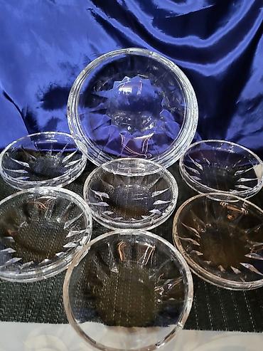 Činije: Servis cinija za poslastice itd.tezak kristal rucna obrada. Servis — 7